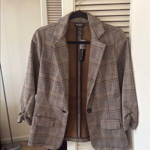 Soho Brown Blazer Tailored Fit Plaid